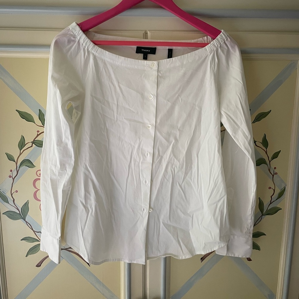 Theory Women's White Button-Up Top